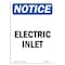 Signmission OSHA Notice, 5" Height, Electric Inlet Sign, 5" X 3.5", Portrait OS-NS-D-35-V-11633 - alternate 1